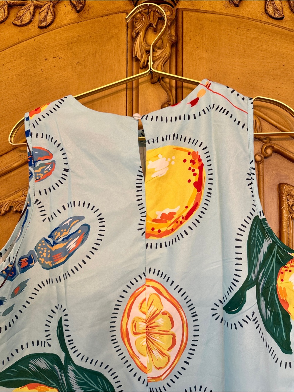 Trending Summer Print Shift Dress in Light Blue - Picture 9 of 10